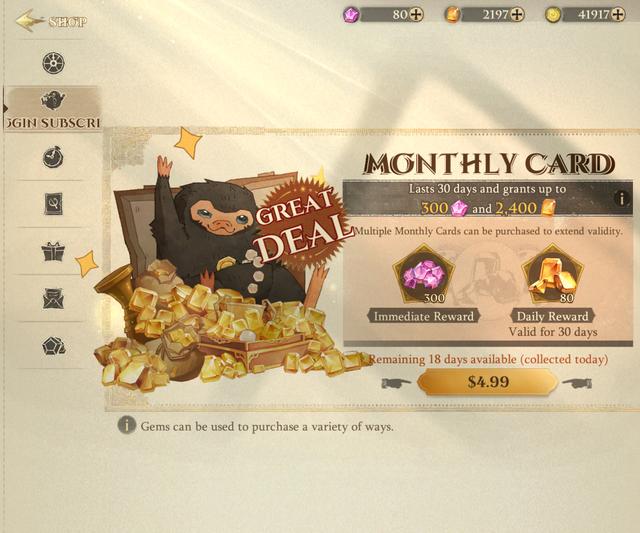 Monthly Card